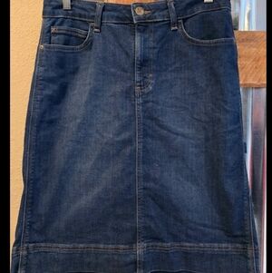 Denim Carpenter Jean Skirt Sz 10 Knee Length Straight Lee Cowgirl